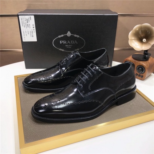 Prada Leather Shoes For Men #940155 $98.00 USD, Wholesale Replica Prada Leather Shoes