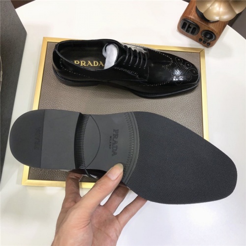 Replica Prada Leather Shoes For Men #940155 $98.00 USD for Wholesale