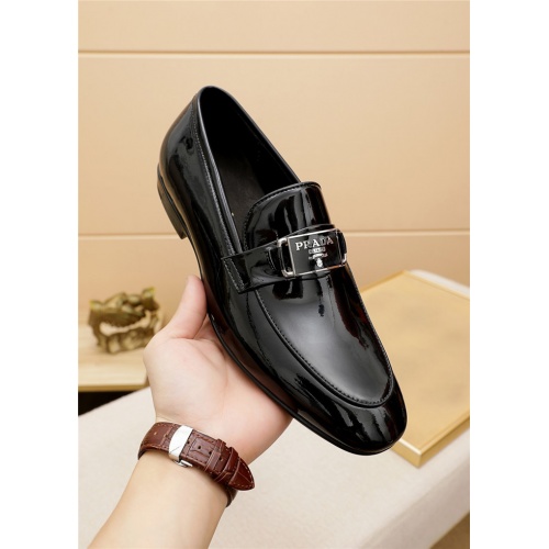 Replica Prada Leather Shoes For Men #940306 $80.00 USD for Wholesale