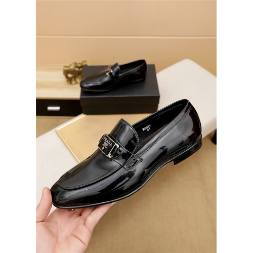 Replica Prada Leather Shoes For Men #940306 $80.00 USD for Wholesale