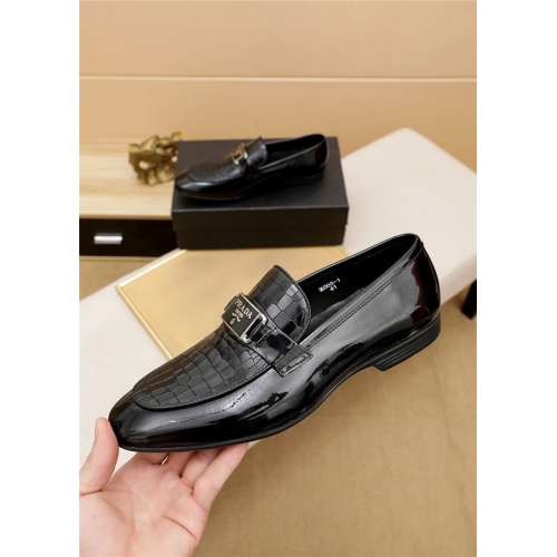 Replica Prada Leather Shoes For Men #940307 $80.00 USD for Wholesale