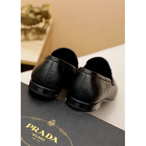 Replica Prada Leather Shoes For Men #940308 $80.00 USD for Wholesale
