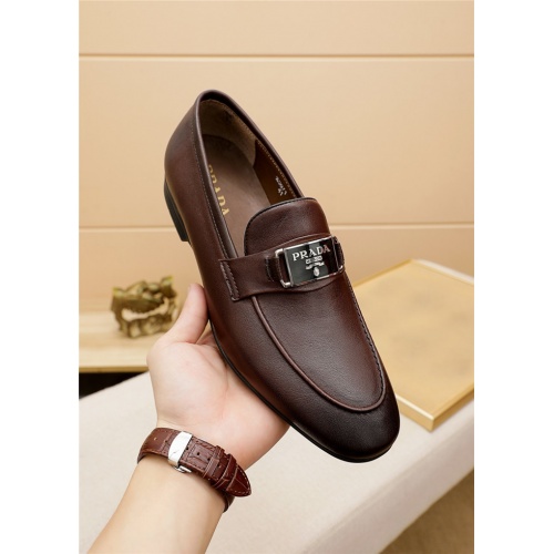 Replica Prada Leather Shoes For Men #940309 $80.00 USD for Wholesale