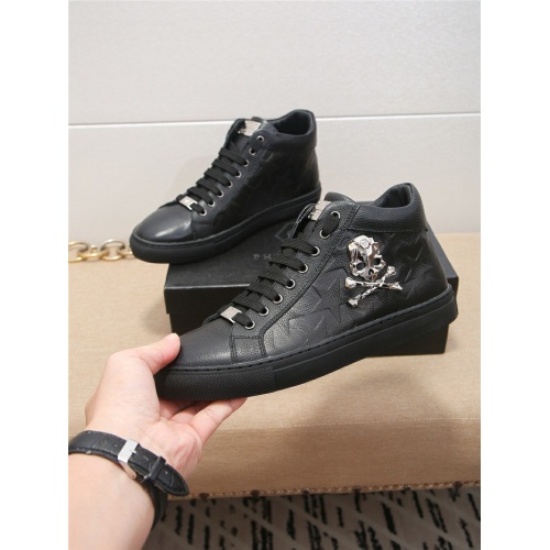 Replica Philipp Plein PP High Tops Shoes For Men #940316 $82.00 USD for Wholesale