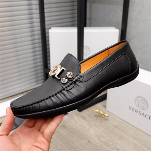 Replica Versace Leather Shoes For Men #940680 $72.00 USD for Wholesale