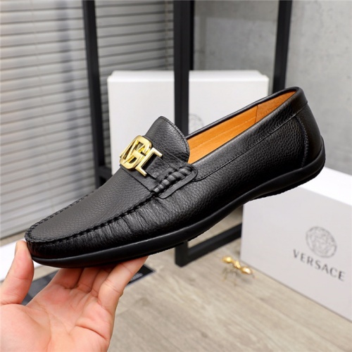 Replica Versace Leather Shoes For Men #940681 $72.00 USD for Wholesale