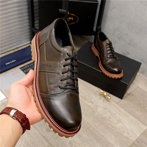 Replica Prada Leather Shoes For Men #940686 $82.00 USD for Wholesale