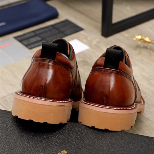 Replica Prada Leather Shoes For Men #940687 $82.00 USD for Wholesale