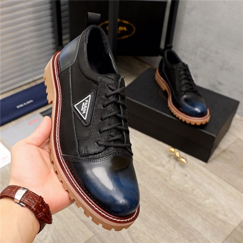 Replica Prada Leather Shoes For Men #940689 $82.00 USD for Wholesale