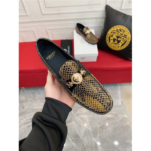 Replica Versace Leather Shoes For Men #941056 $98.00 USD for Wholesale