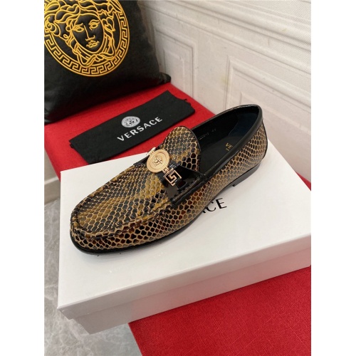 Replica Versace Leather Shoes For Men #941056 $98.00 USD for Wholesale