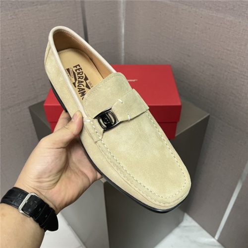 Replica Salvatore Ferragamo Leather Shoes For Men #941358 $105.00 USD for Wholesale
