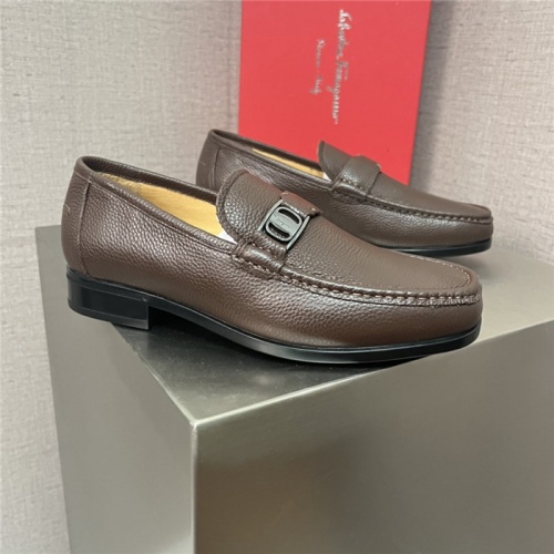 Salvatore Ferragamo Leather Shoes For Men #941359 $105.00 USD, Wholesale Replica Salvatore Ferragamo Leather Shoes