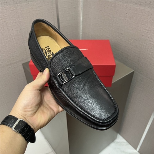Replica Salvatore Ferragamo Leather Shoes For Men #941360 $105.00 USD for Wholesale