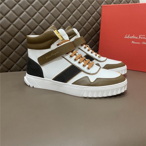 Salvatore Ferragamo High Top Shoes For Men #941593 $82.00 USD, Wholesale Replica Salvatore Ferragamo Casual Shoes