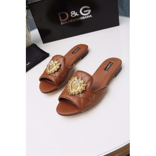 Replica Dolce & Gabbana D&G Slippers For Women #941776 $68.00 USD for Wholesale