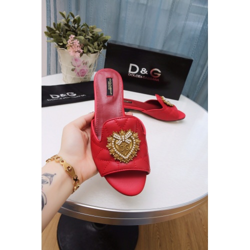 Replica Dolce & Gabbana D&G Slippers For Women #941777 $68.00 USD for Wholesale