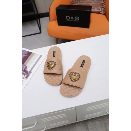 Replica Dolce & Gabbana D&G Slippers For Women #941782 $68.00 USD for Wholesale