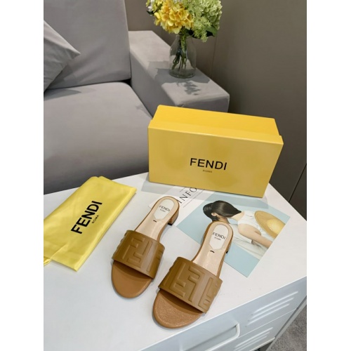 Replica Fendi Slippers For Women #941836 $76.00 USD for Wholesale