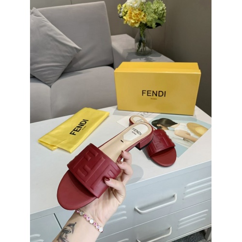Replica Fendi Slippers For Women #941837 $76.00 USD for Wholesale