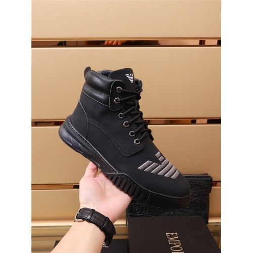 Replica Armani High Tops Shoes For Men #941920 $82.00 USD for Wholesale