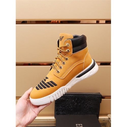 Replica Armani High Tops Shoes For Men #941921 $82.00 USD for Wholesale