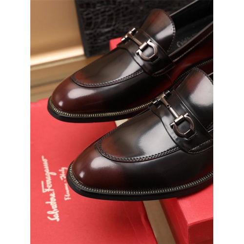 Replica Salvatore Ferragamo Leather Shoes For Men #941948 $82.00 USD for Wholesale