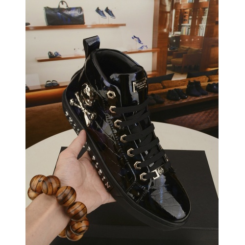 Replica Philipp Plein PP High Tops Shoes For Men #942558 $82.00 USD for Wholesale