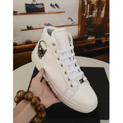 Replica Philipp Plein PP High Tops Shoes For Men #942562 $82.00 USD for Wholesale