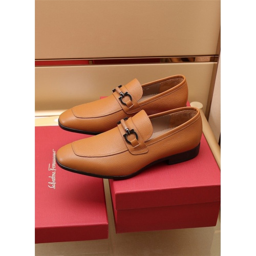 Replica Salvatore Ferragamo Leather Shoes For Men #942812 $118.00 USD for Wholesale