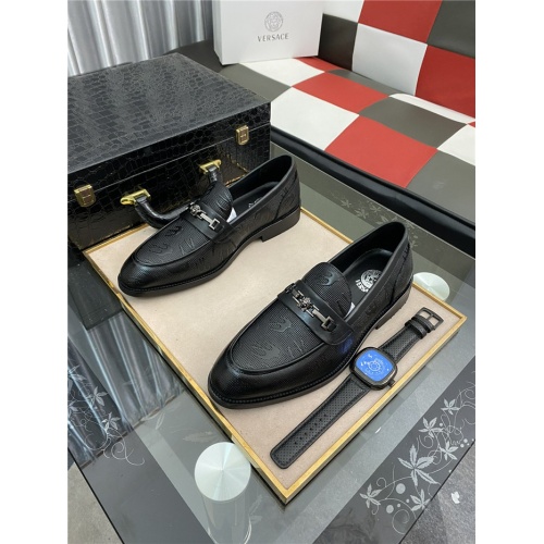 Versace Leather Shoes For Men #943135 $82.00 USD, Wholesale Replica Versace Leather Shoes