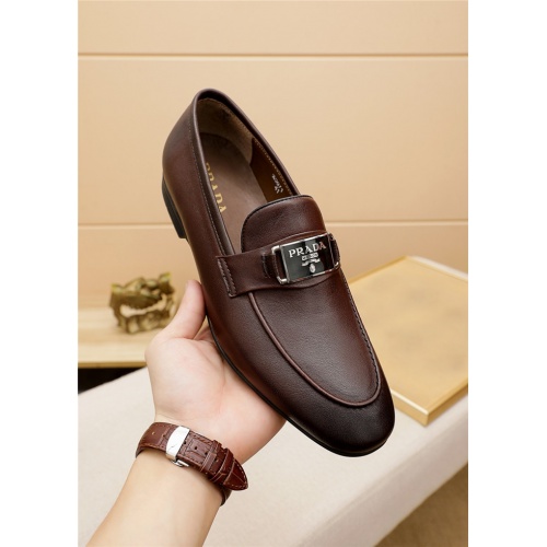 Replica Prada Leather Shoes For Men #943141 $80.00 USD for Wholesale