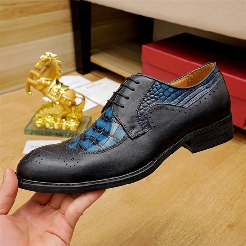 Replica Salvatore Ferragamo Leather Shoes For Men #943208 $85.00 USD for Wholesale