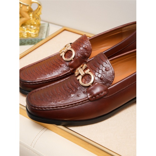 Replica Salvatore Ferragamo Leather Shoes For Men #943222 $82.00 USD for Wholesale