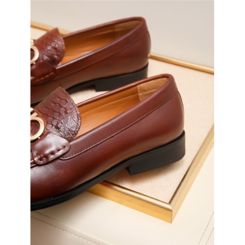 Replica Salvatore Ferragamo Leather Shoes For Men #943222 $82.00 USD for Wholesale