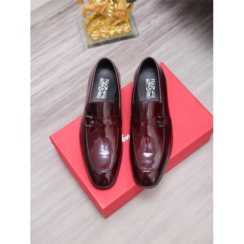 Replica Salvatore Ferragamo Leather Shoes For Men #943226 $85.00 USD for Wholesale