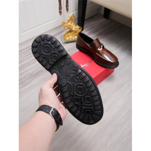 Replica Salvatore Ferragamo Leather Shoes For Men #943230 $85.00 USD for Wholesale