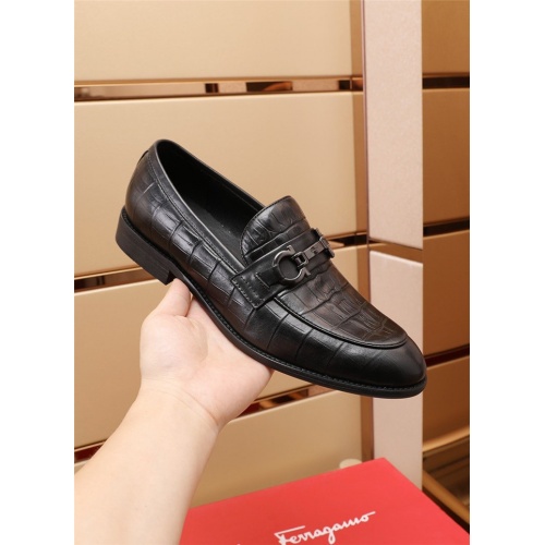 Replica Salvatore Ferragamo Leather Shoes For Men #943358 $82.00 USD for Wholesale