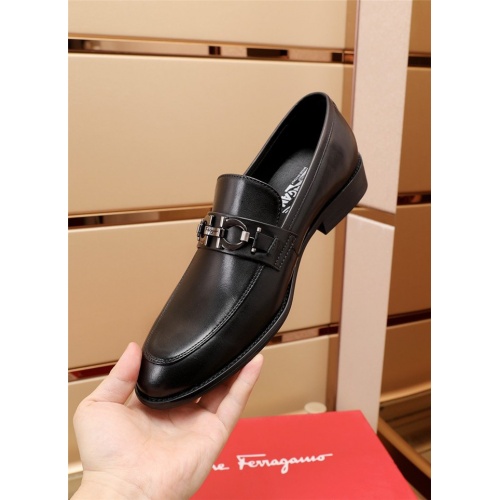 Replica Salvatore Ferragamo Leather Shoes For Men #943360 $82.00 USD for Wholesale