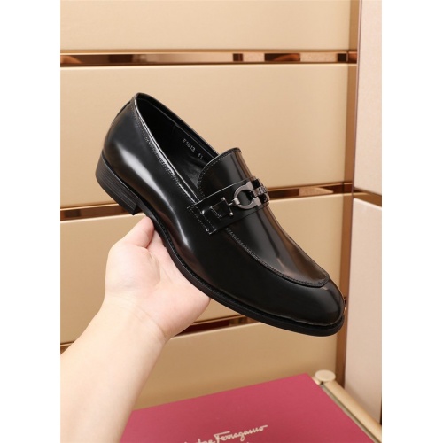 Replica Salvatore Ferragamo Leather Shoes For Men #943363 $85.00 USD for Wholesale