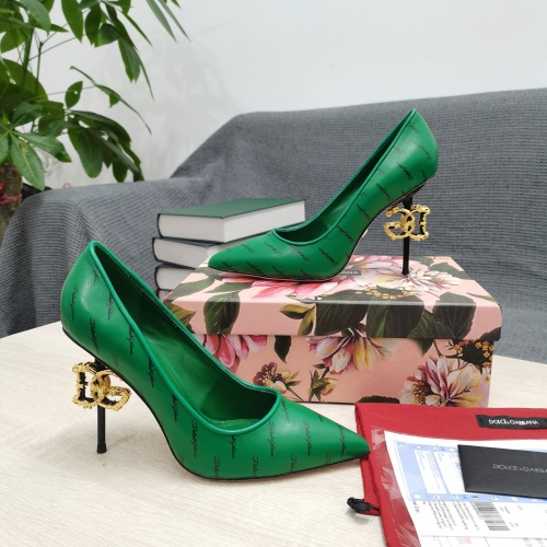 Replica Dolce & Gabbana D&G High-Heeled Shoes For Women #943483 $145.00 USD for Wholesale