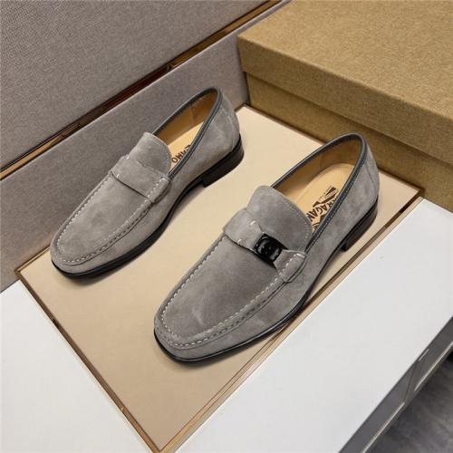 Replica Salvatore Ferragamo Leather Shoes For Men #943604 $108.00 USD for Wholesale