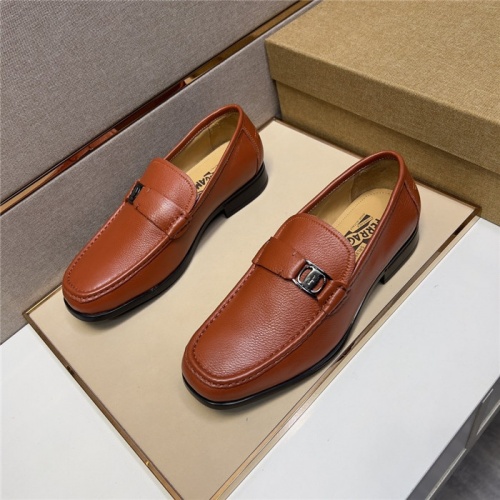 Replica Salvatore Ferragamo Leather Shoes For Men #943609 $108.00 USD for Wholesale