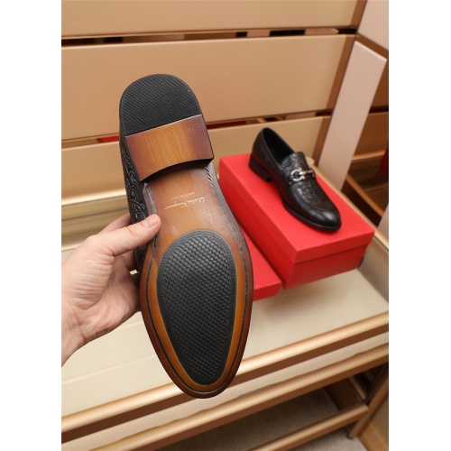 Replica Salvatore Ferragamo Leather Shoes For Men #943613 $82.00 USD for Wholesale