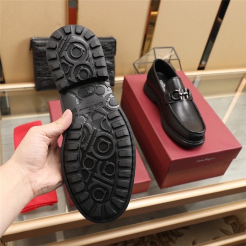 Replica Salvatore Ferragamo Leather Shoes For Men #943614 $92.00 USD for Wholesale
