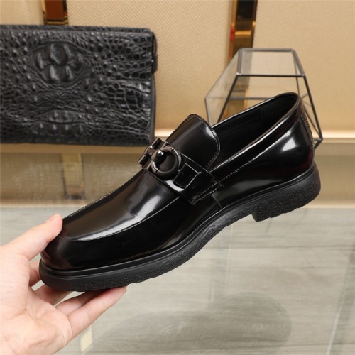 Replica Salvatore Ferragamo Leather Shoes For Men #943616 $92.00 USD for Wholesale