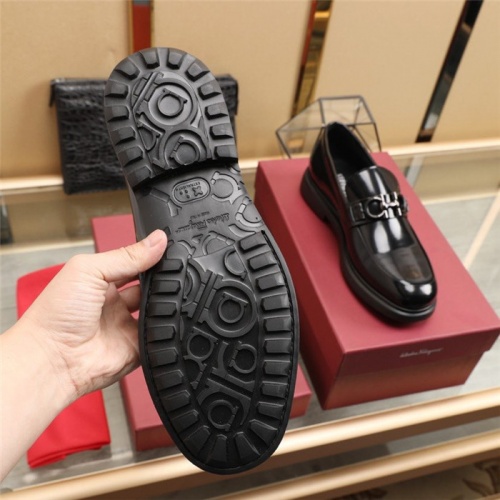 Replica Salvatore Ferragamo Leather Shoes For Men #943616 $92.00 USD for Wholesale