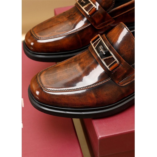 Replica Salvatore Ferragamo Leather Shoes For Men #943618 $92.00 USD for Wholesale