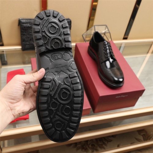 Replica Salvatore Ferragamo Leather Shoes For Men #943621 $92.00 USD for Wholesale