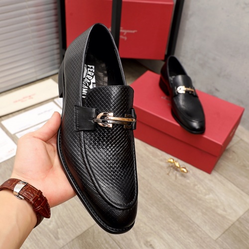 Replica Salvatore Ferragamo Leather Shoes For Men #944477 $88.00 USD for Wholesale
